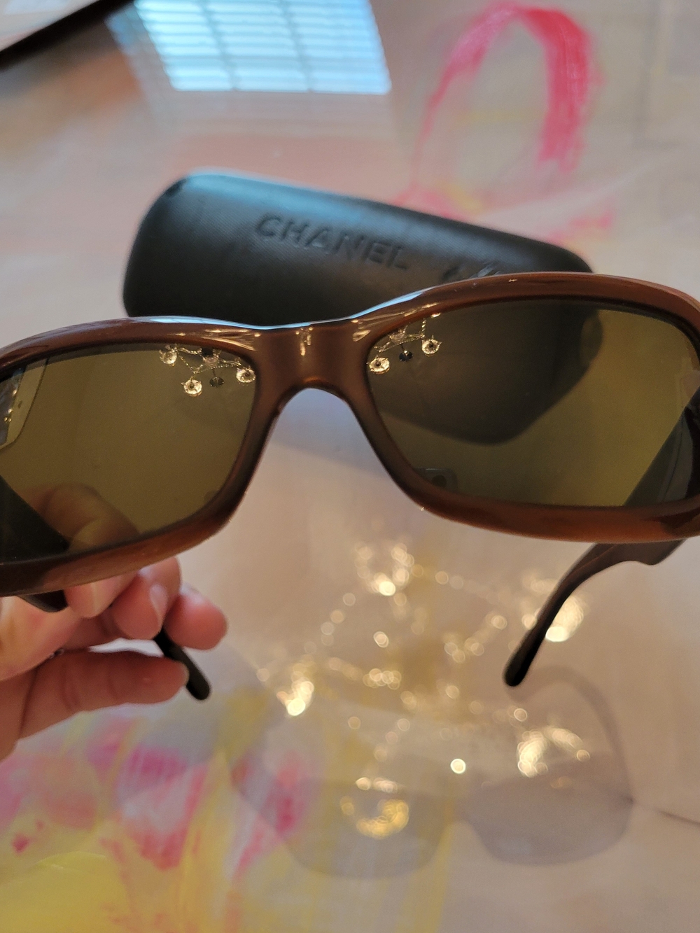Brown And Gold Chanel Sunglasses - Picture 5 of 9